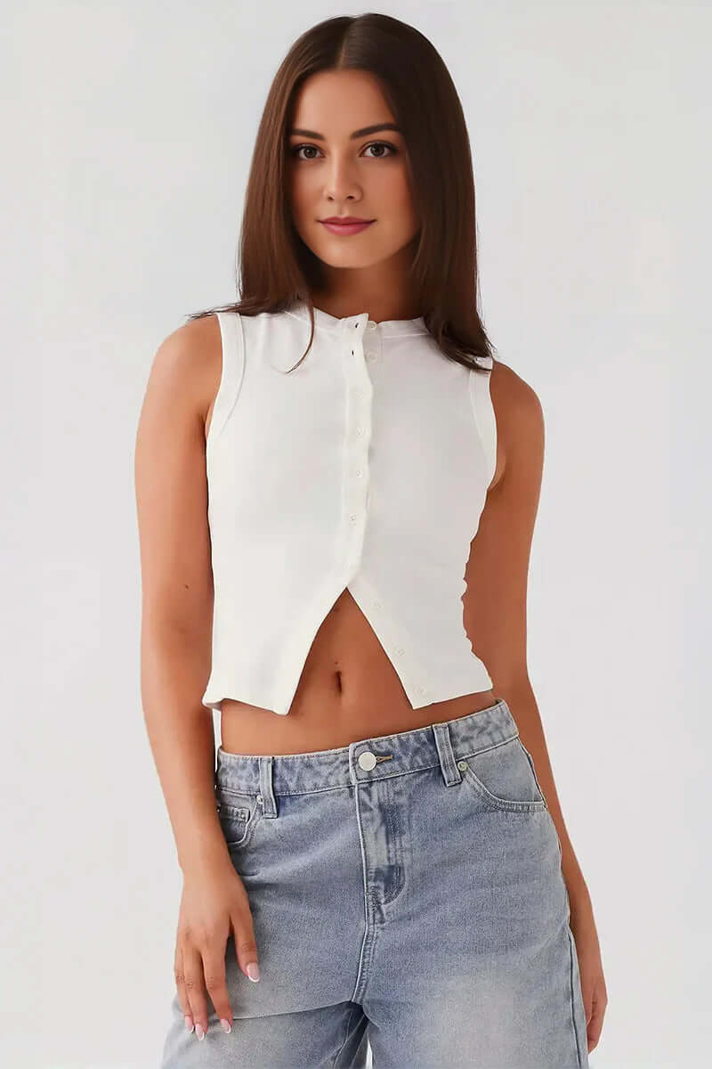 Shirtless Tanktop with Buttons