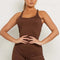 Ribbed Playsuit Brown