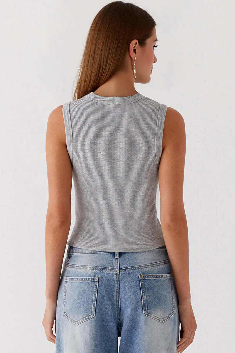 Shirtless Tanktop with Buttons
